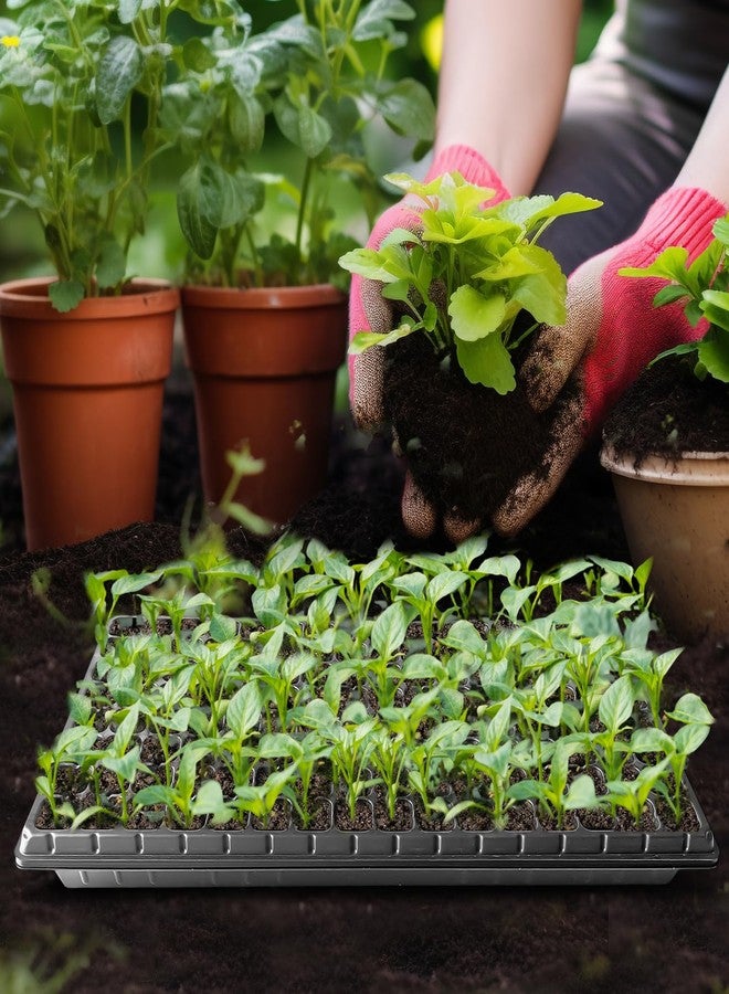 RooTrimmer مجموعة RooTrimmer من 10 قطع من صواني بدء زراعة البذور، 128 خلية، صينية بلاستيكية مسطحة سميكة ومتينة لزراعة الشتلات، 128 خلية، مناسبة لصواني TD538 1020 (21.26 بوصة، 11.02 بوصة، عمق 1.89 بوصة)، GGBQ128 - Image 5